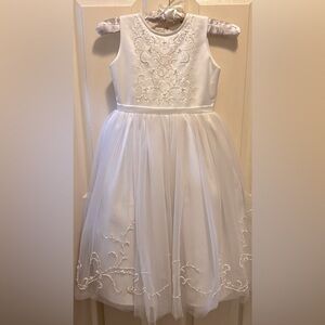 Elegant White Little Girl Formal Dress